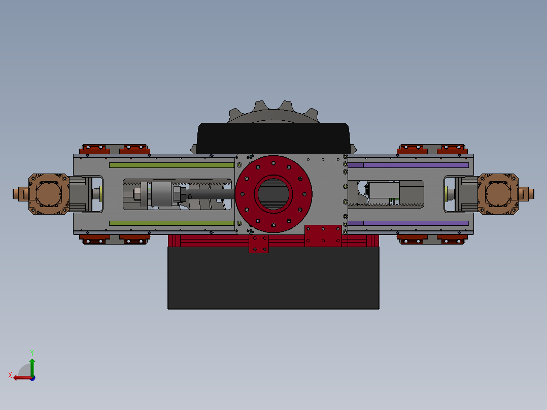齿轮马达机器人夹具后视图