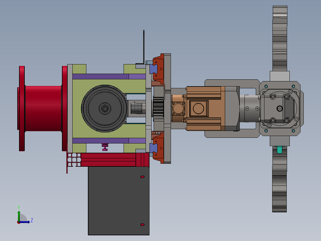 齿轮马达机器人夹具左视图