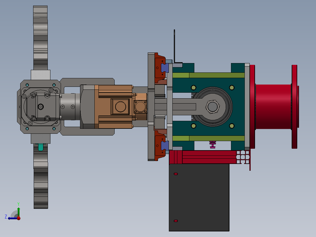 齿轮马达机器人夹具右视图