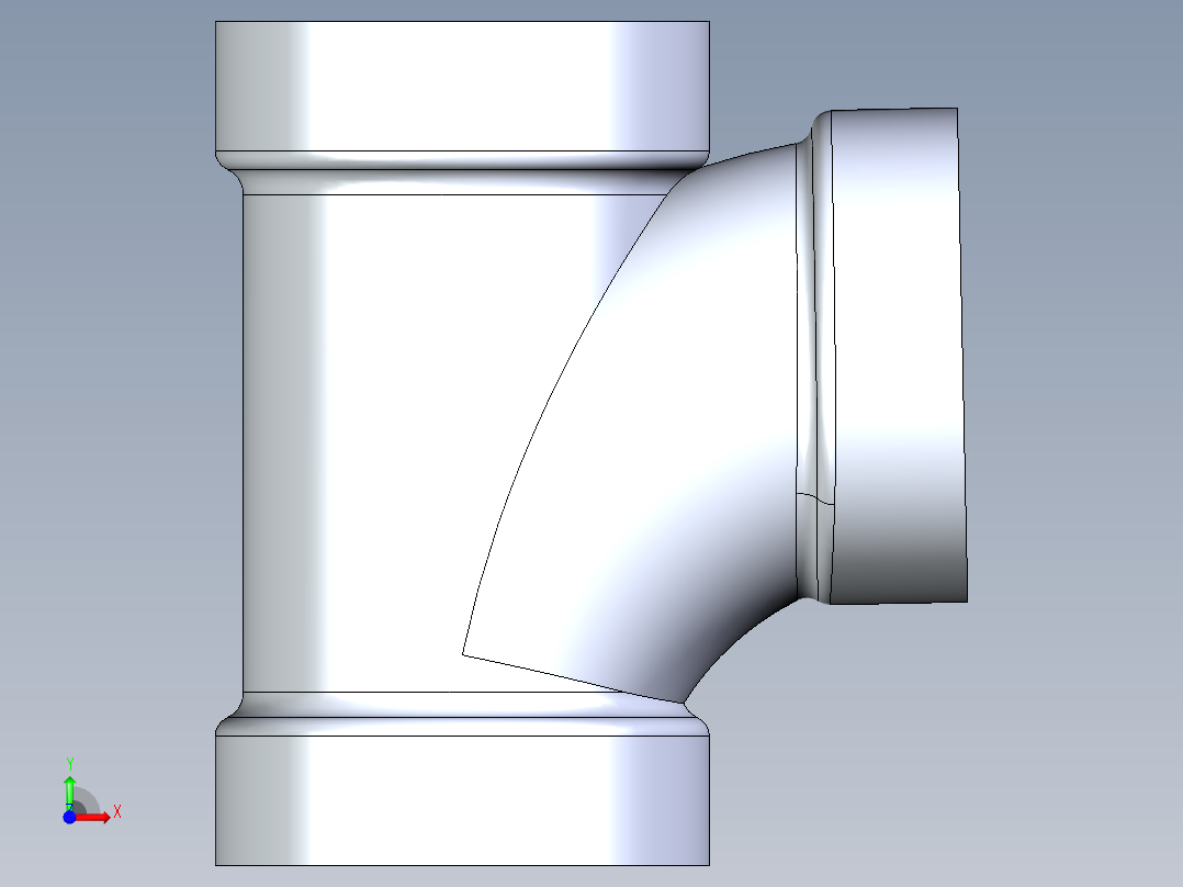 船舶管路系统S13_SeaDrainPLUS_SanitaryTee-SxSxS_37E161503_3in Sea Drain Plus - Sanitary Tee - SxS前视图