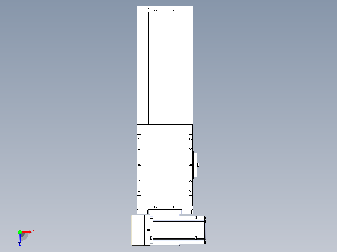 同步带全封闭直线模组TPA-HCB-120D-90-L200-LU-C-P40-N3俯视图