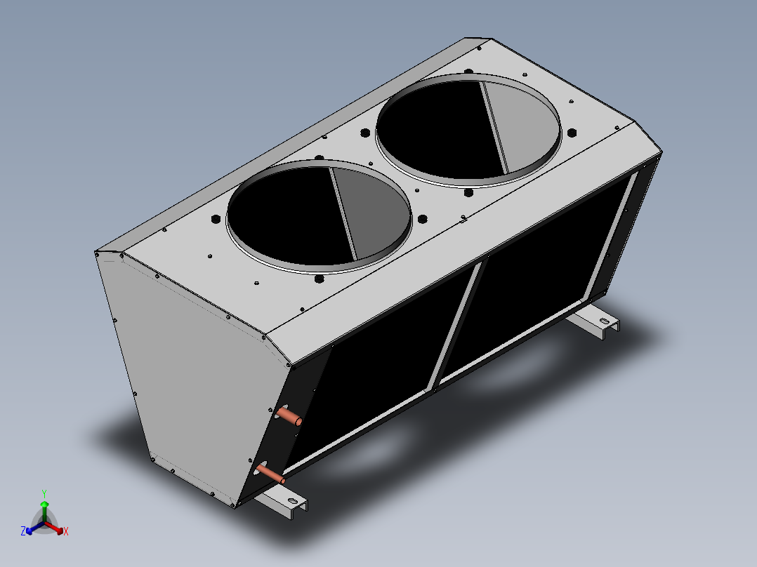 V型冷水机冷凝器正等轴测图