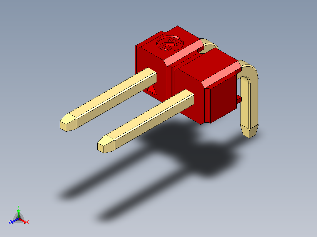 彩色公排针 100mil 2.54mm 系列-DS1022_red_1x02p_100mil_TypeD_rev1.0