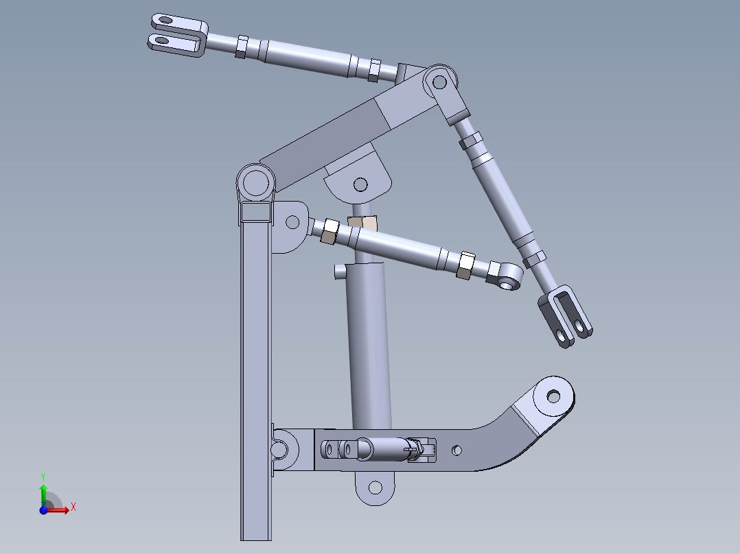 拖拉机悬挂三维模型前视图