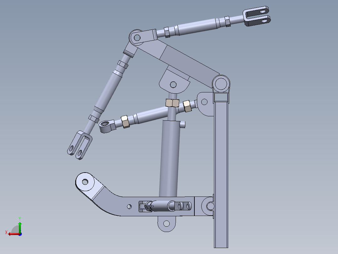 拖拉机悬挂三维模型后视图