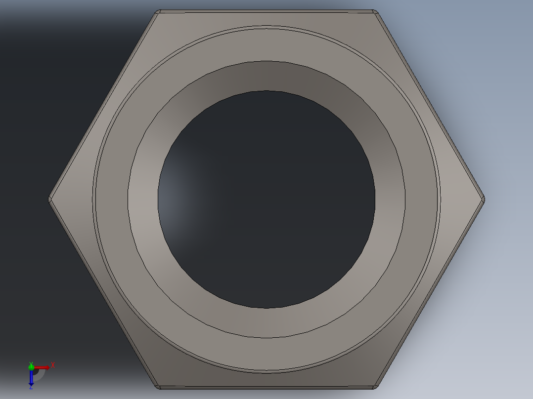 紧固件-Raw Steel Nut 0.6250俯视图