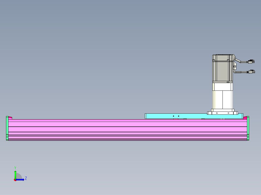 东锦齿条传动DH210G-L167-S500-BU-减速机+P750W.STEP左视图
