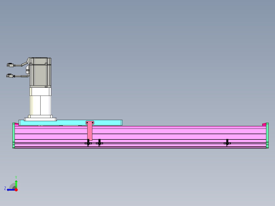 东锦齿条传动DH210G-L167-S500-BU-减速机+P750W.STEP右视图