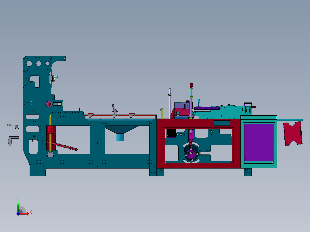 冷拉墙板制袋机(含工程图)sw20可编辑前视图