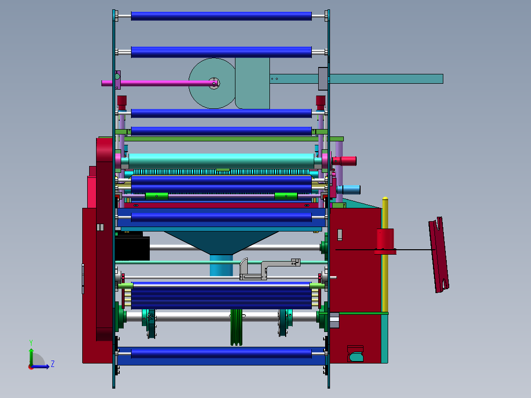 冷拉墙板制袋机(含工程图)sw20可编辑左视图