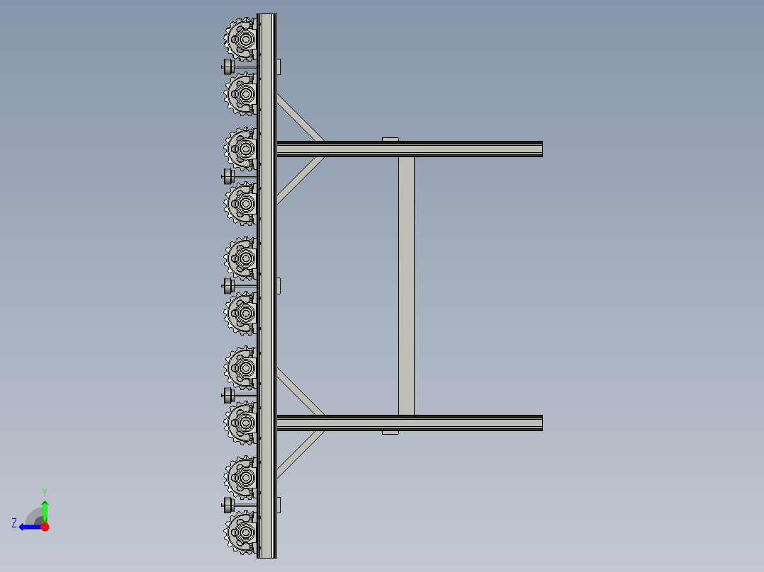滚筒式输送机（cad+pro+说明书）右视图