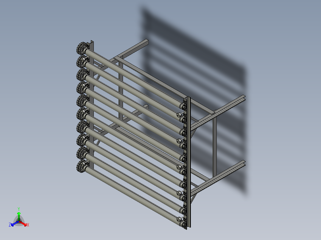 滚筒式输送机（cad+pro+说明书）正等轴测图