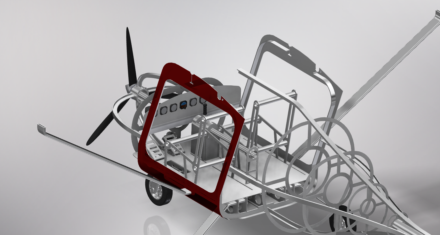 Aircraft Structure单人飞机结构模型3D图纸 STP图纸