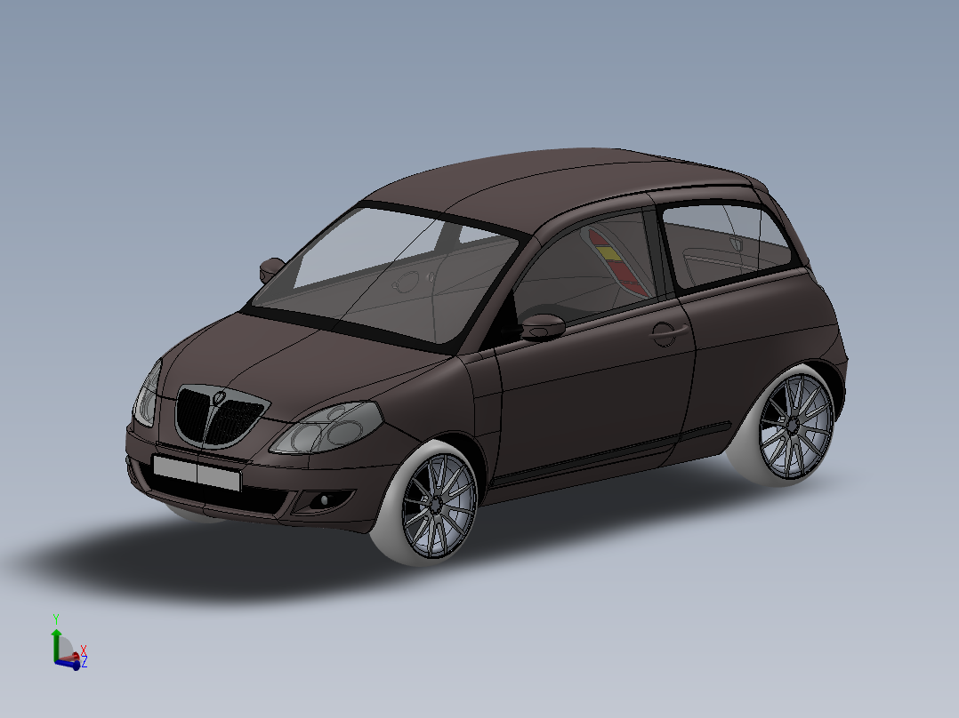 蓝旗亚Lancia Ypsilon<span style='color: red'>轿车</span><span style='color: red'>外壳</span>模型3D图纸 Solidworks设计