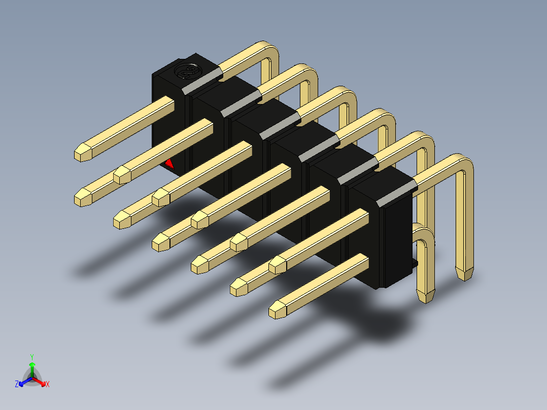 彩色公排针 100mil 2.54mm 系列-DS1022_black_2x06p_100mil_TypeD_rev1.0