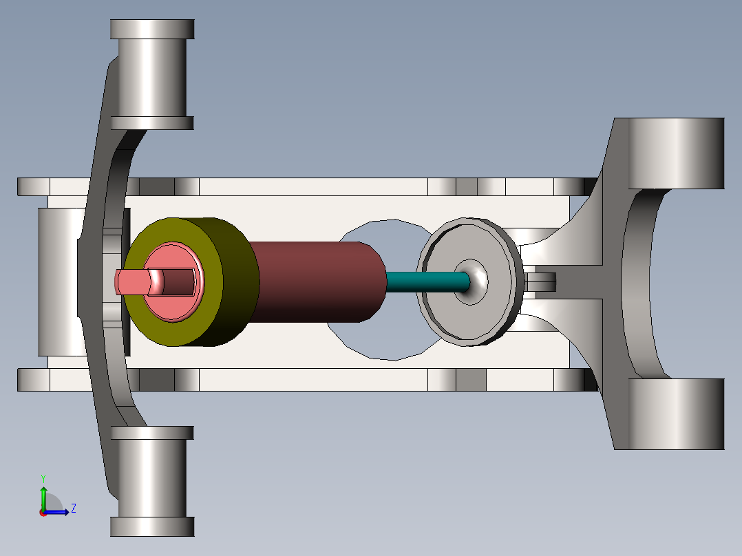 汽车悬架系统左视图
