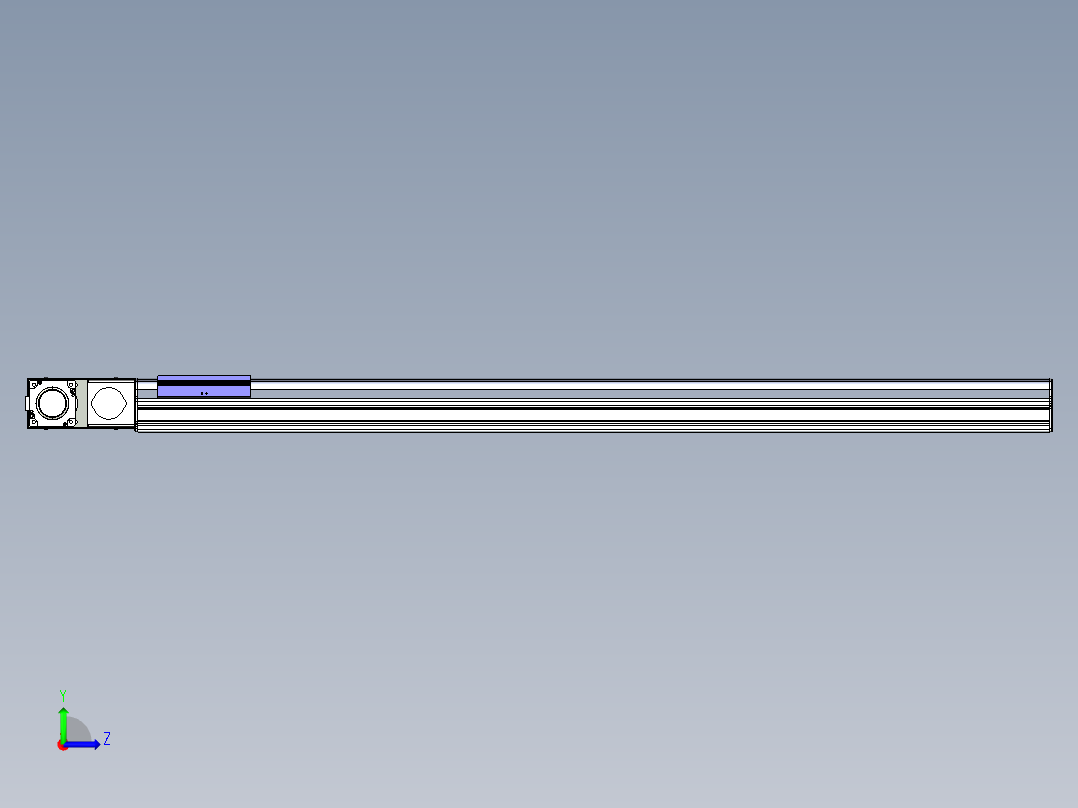 同步带滑台-半封闭B17H-L50-S1300-R-P75-D3左视图