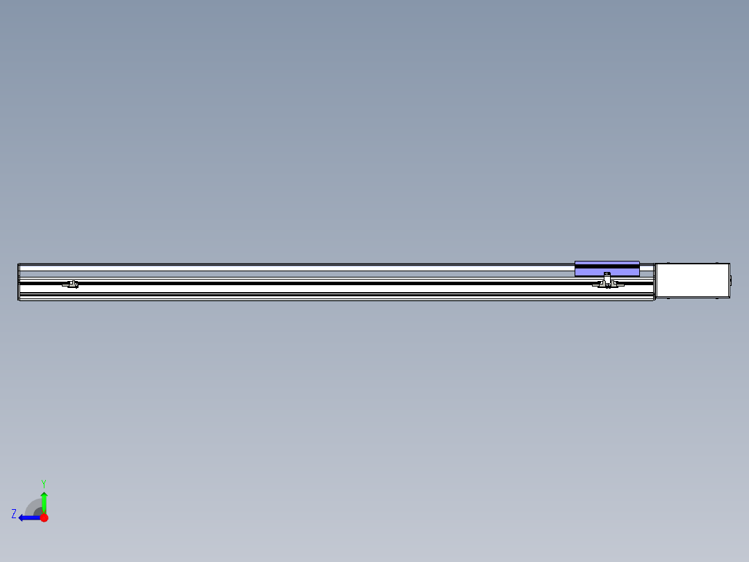同步带滑台-半封闭B17H-L50-S1300-R-P75-D3右视图