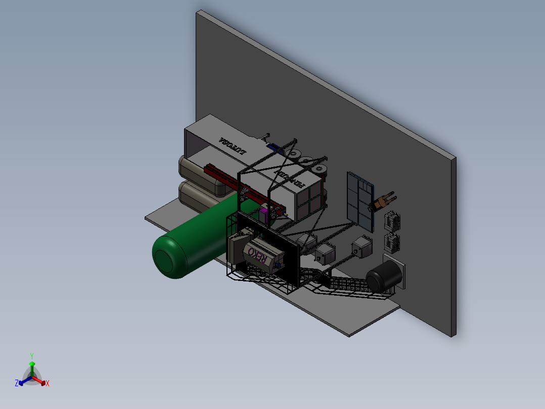 建设平台用的钢结构3D模型正等轴测图