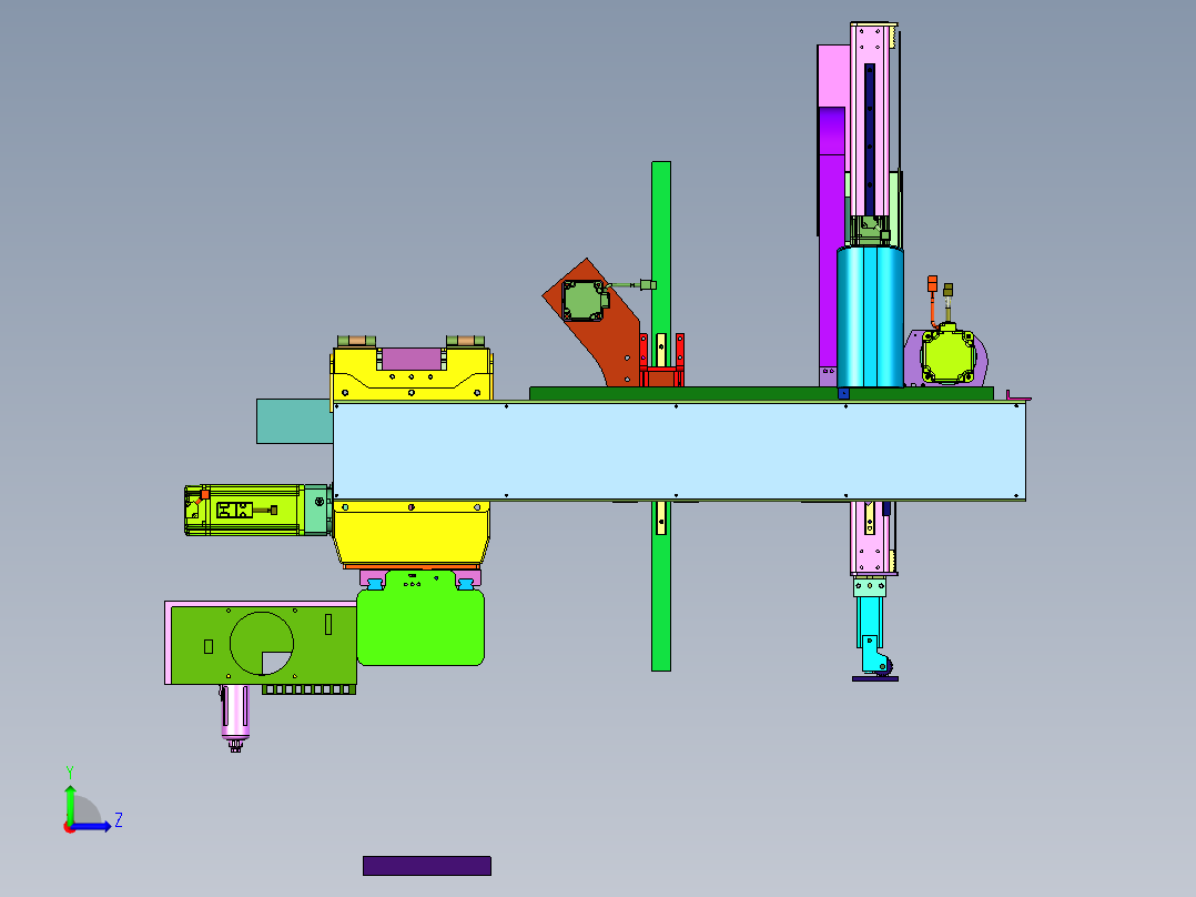 伺服注塑机双截机械手左视图