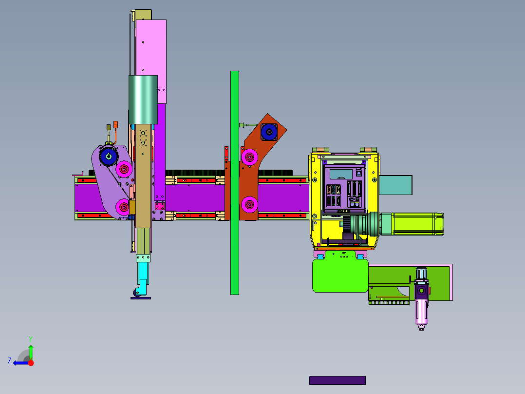 伺服注塑机双截机械手右视图