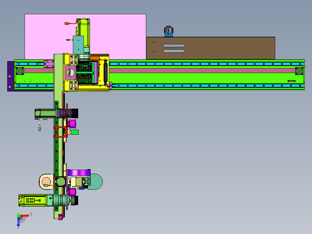 伺服注塑机双截机械手俯视图