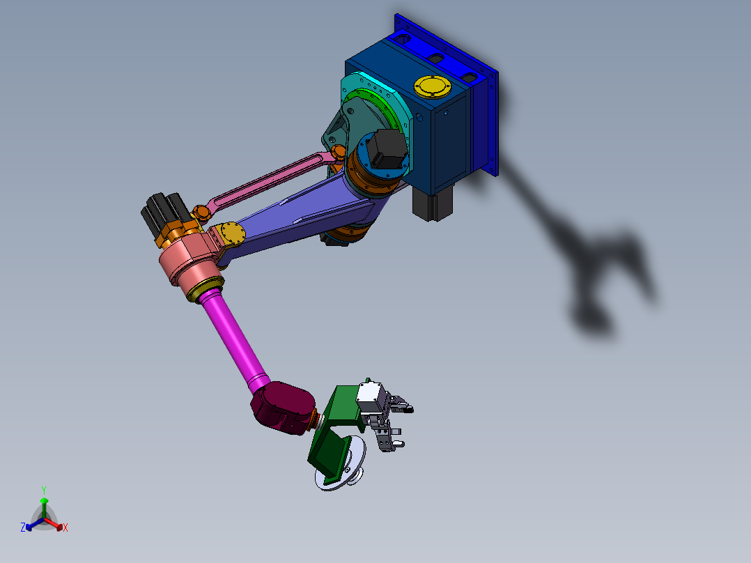 六轴机器人（六轴机械手）正等轴测图