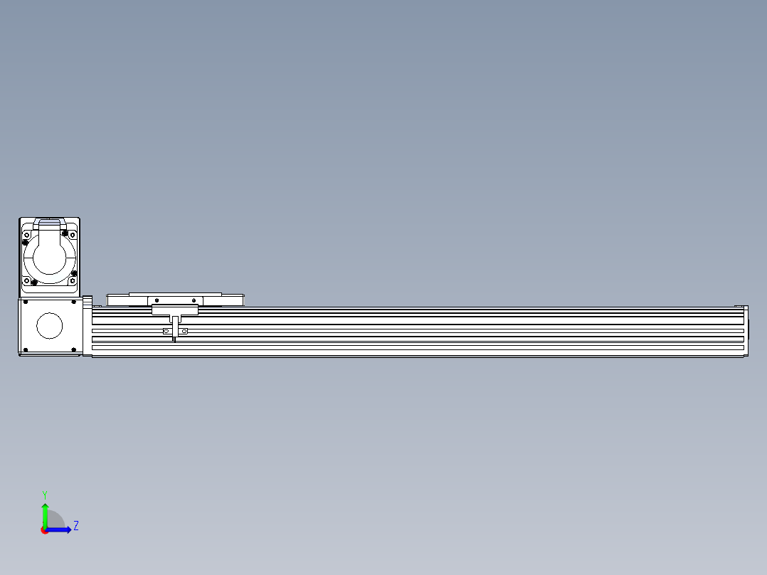 同步带全封闭直线模组TPA-HCB-110D-90-L500-LU-Y-P40-N3左视图