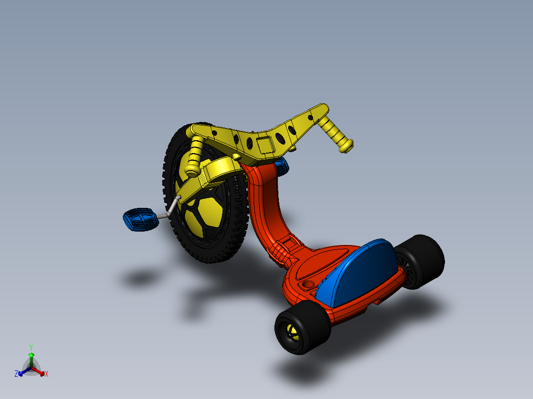 儿童三轮车-2--sw正等轴测图