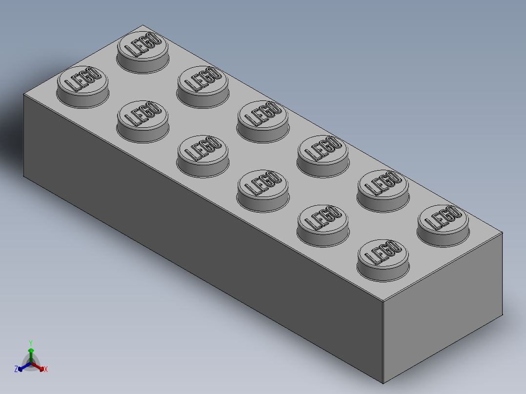 乐高套装 4421基本积木-4181142 - 2456 - 44237 White Brick 2 x 6.SLDPRT正等轴测图
