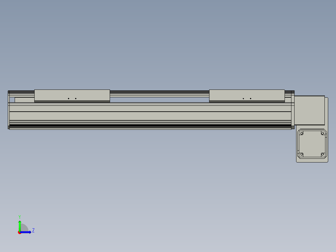 直线模组LHB21-L40-S500-RD设计图纸左视图