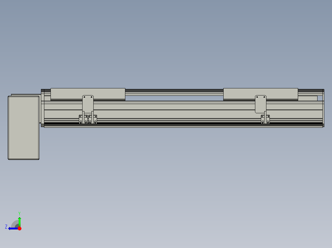 直线模组LHB21-L40-S500-RD设计图纸右视图