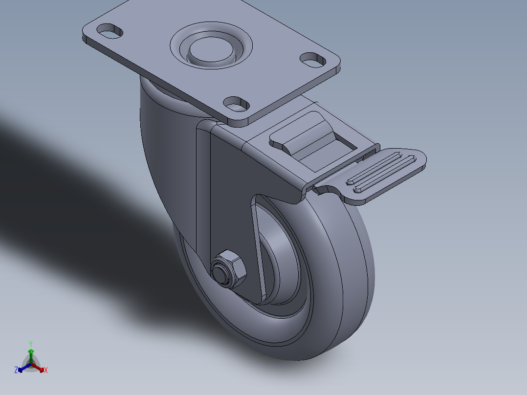 标准脚轮-WH-5024H-76 4in SWIVEL BRAKE PLATE H=133 45x75mm pitch