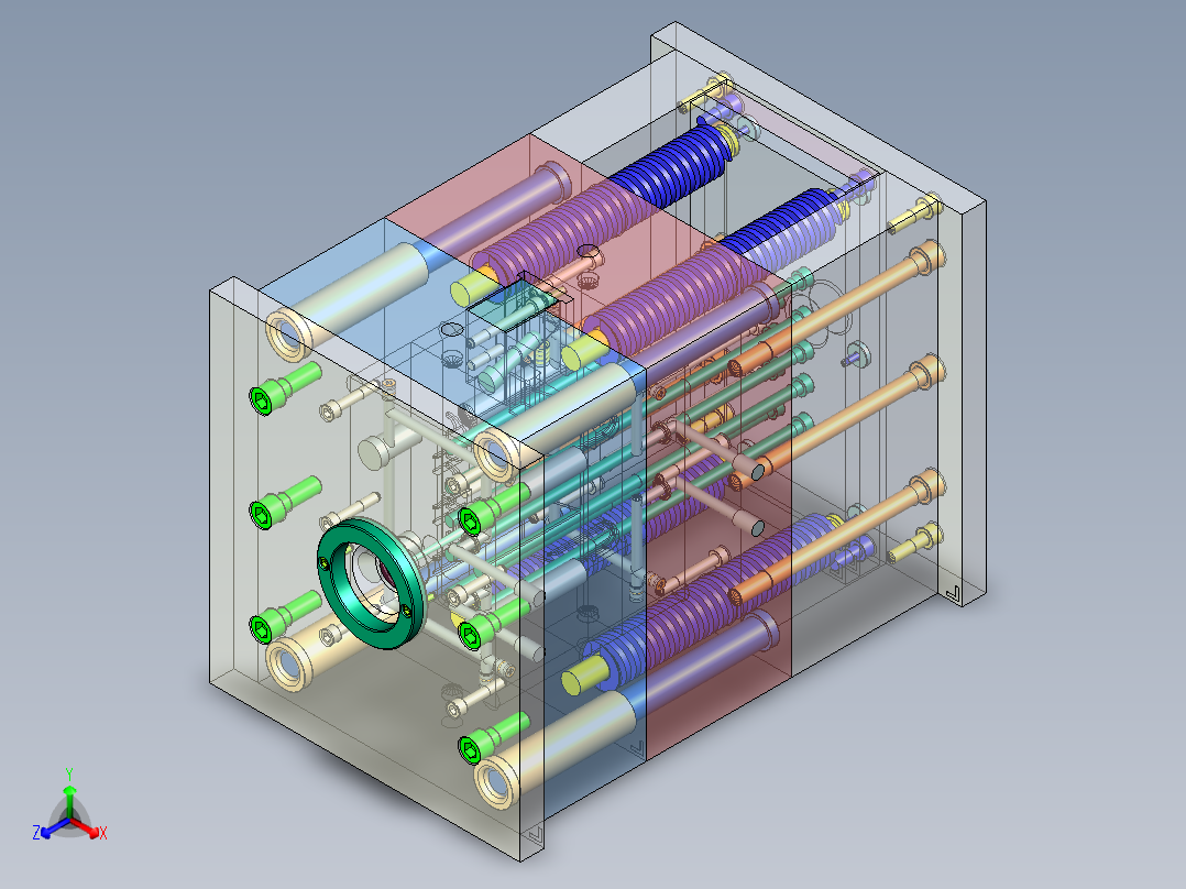 Q379-多功能牙刷盒注塑模具设计【三维UG】正等轴测图