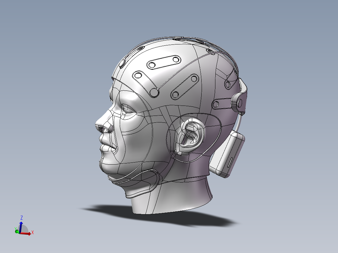 医疗头戴设备SW三维模型
