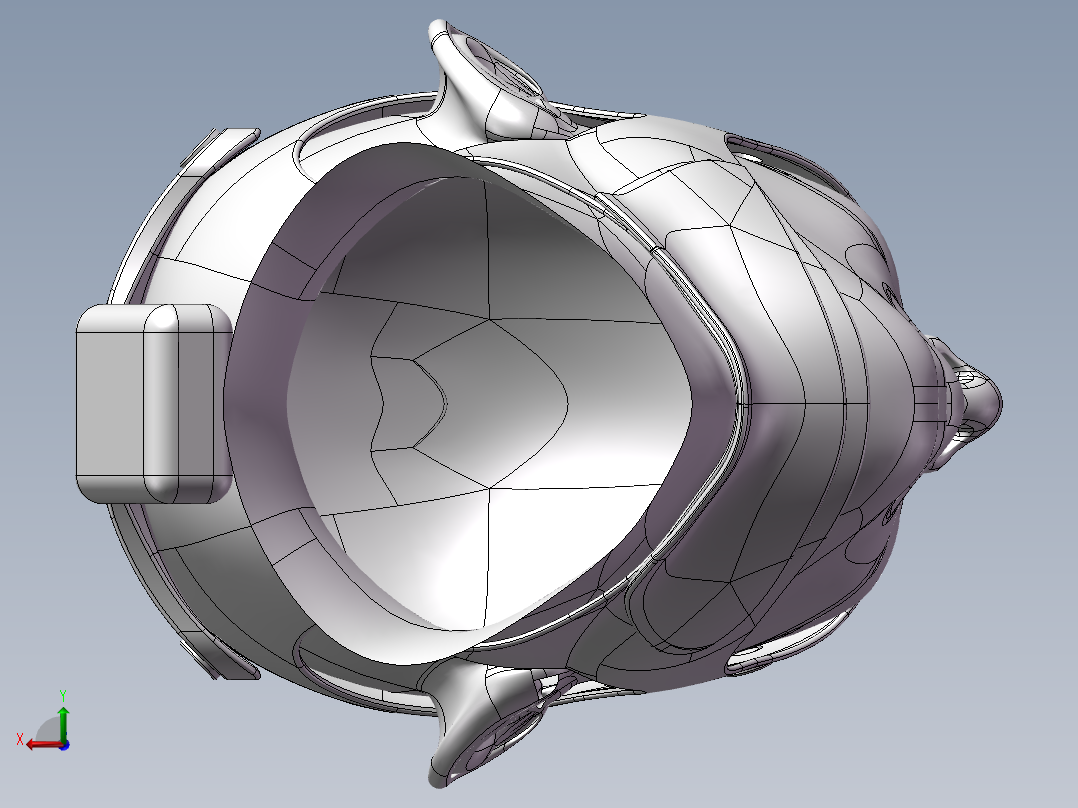 医疗头戴设备SW三维模型后视图