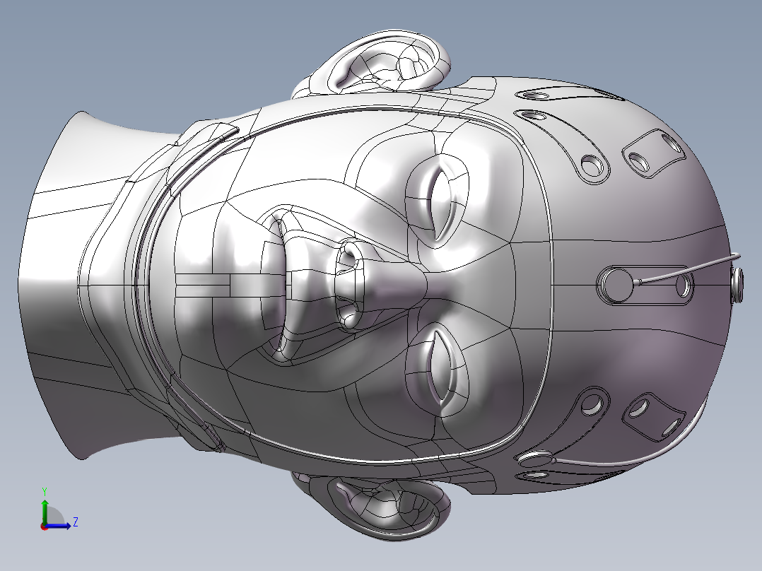 医疗头戴设备SW三维模型左视图