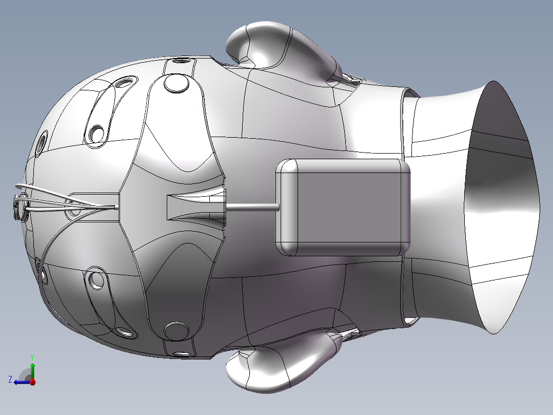 医疗头戴设备SW三维模型右视图