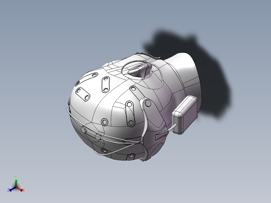 医疗头戴设备SW三维模型正等轴测图