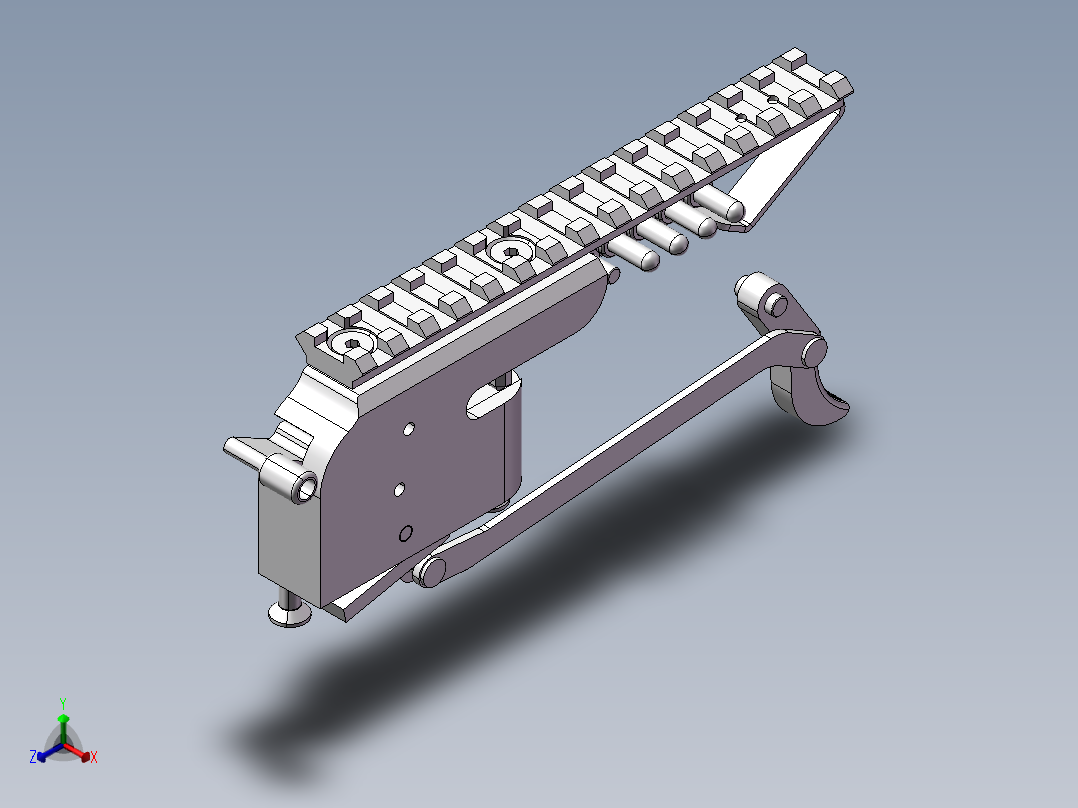 弩扳机正等轴测图