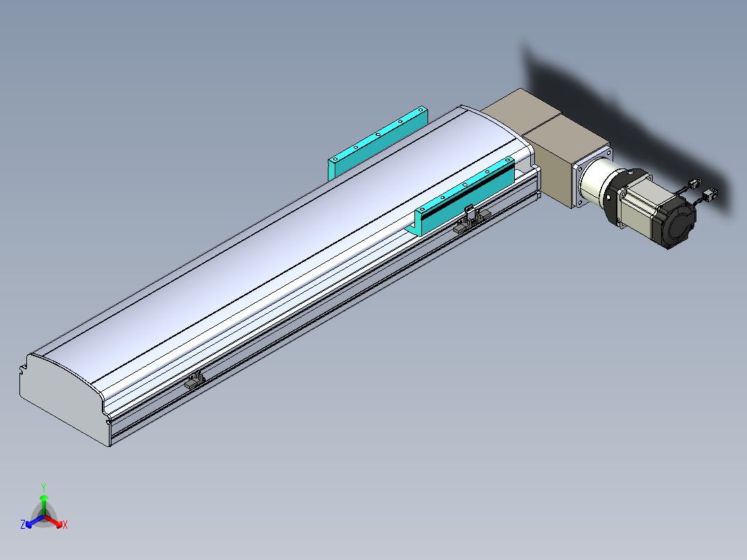 同步带滑台-半封闭B22-L100-C-S650-R-P75-D3-N5正等轴测图
