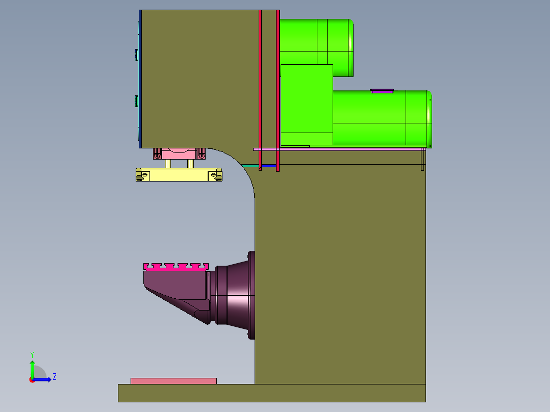 纯伺服数控转底座冲床左视图