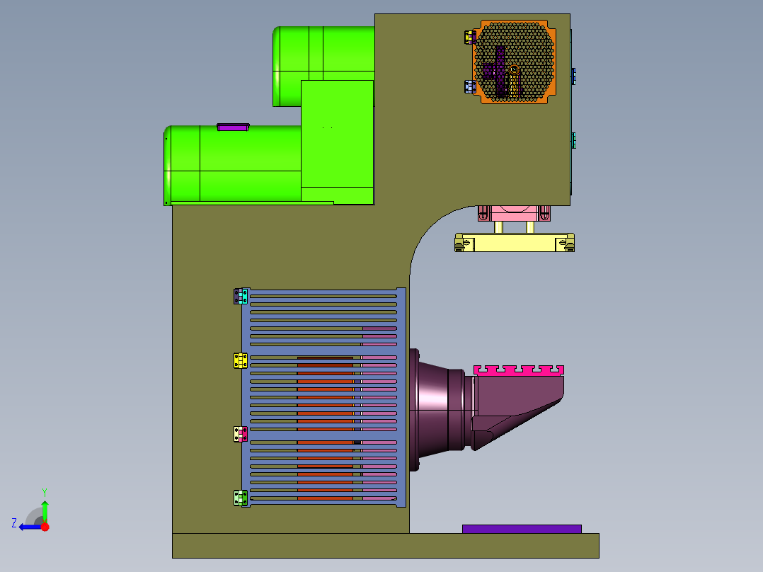 纯伺服数控转底座冲床右视图
