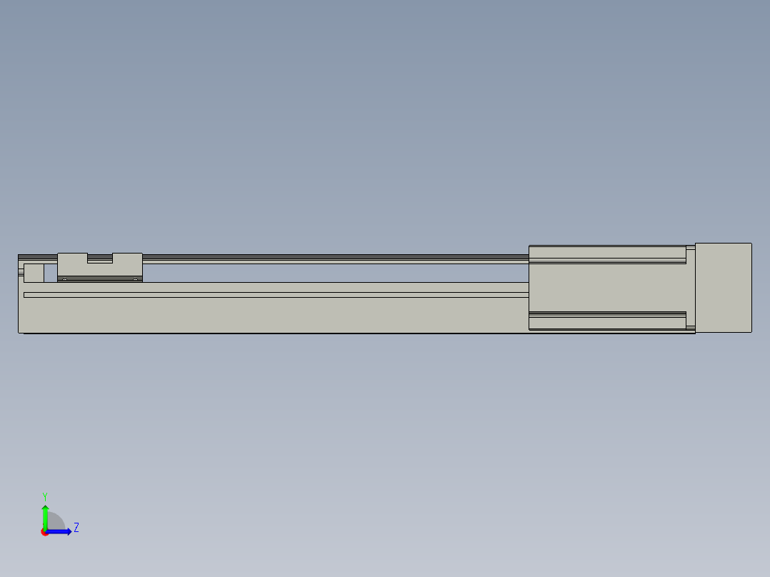 直线模组LHA6-S350-R-200W(16丝杆)设计图纸左视图