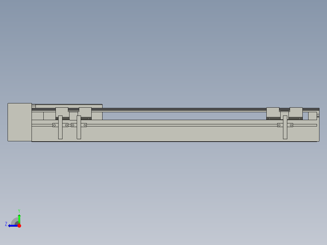 直线模组LHA6-S350-R-200W(16丝杆)设计图纸右视图