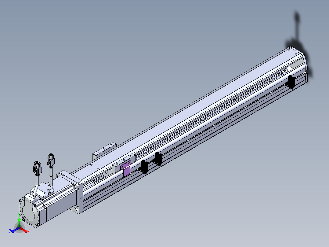 东锦丝杆传动-直线滑台模组DH60-L10-S450-BC-T400-C3正等轴测图