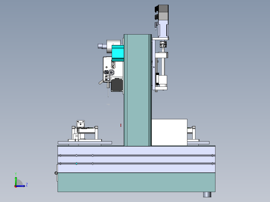 点胶机 3D模型左视图
