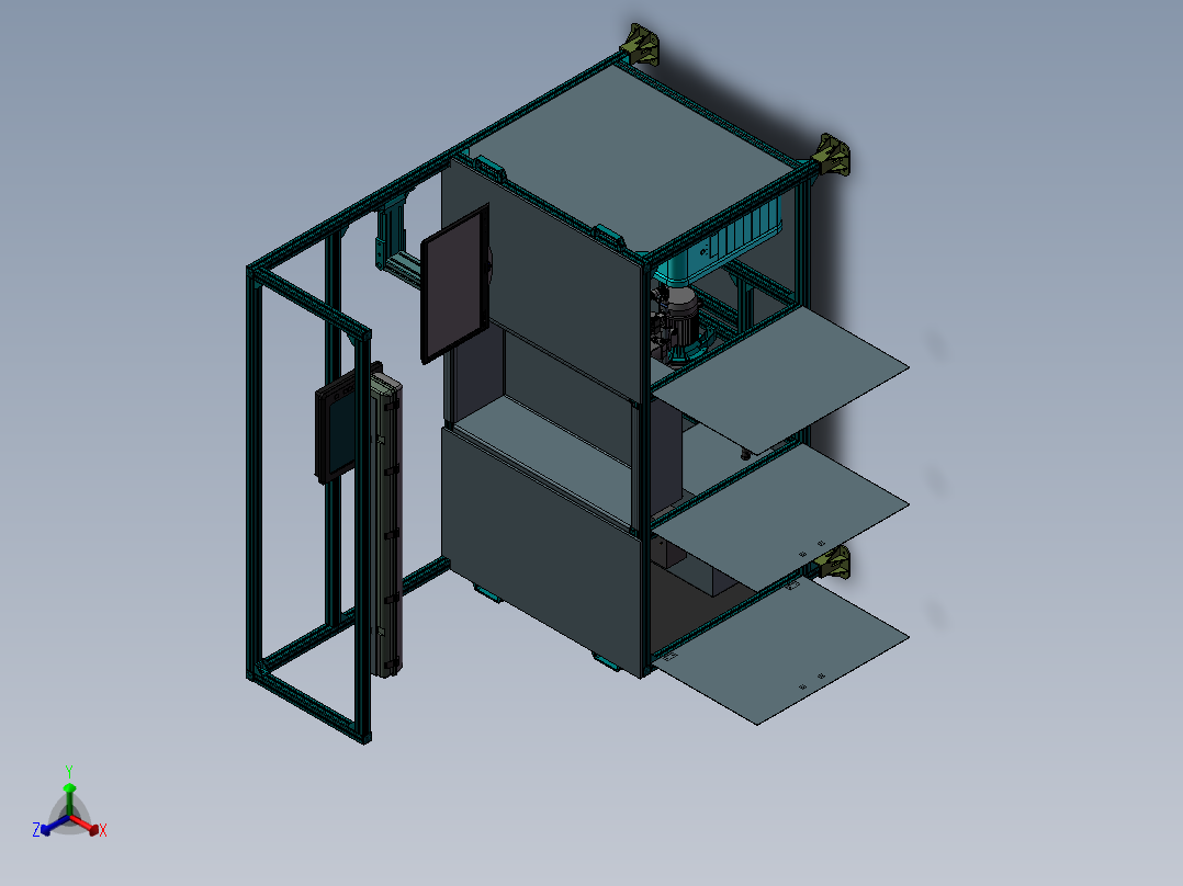型材检测机sw14正等轴测图