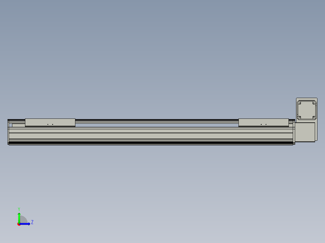 直线模组LHB21-L40-S950-RU设计图纸左视图