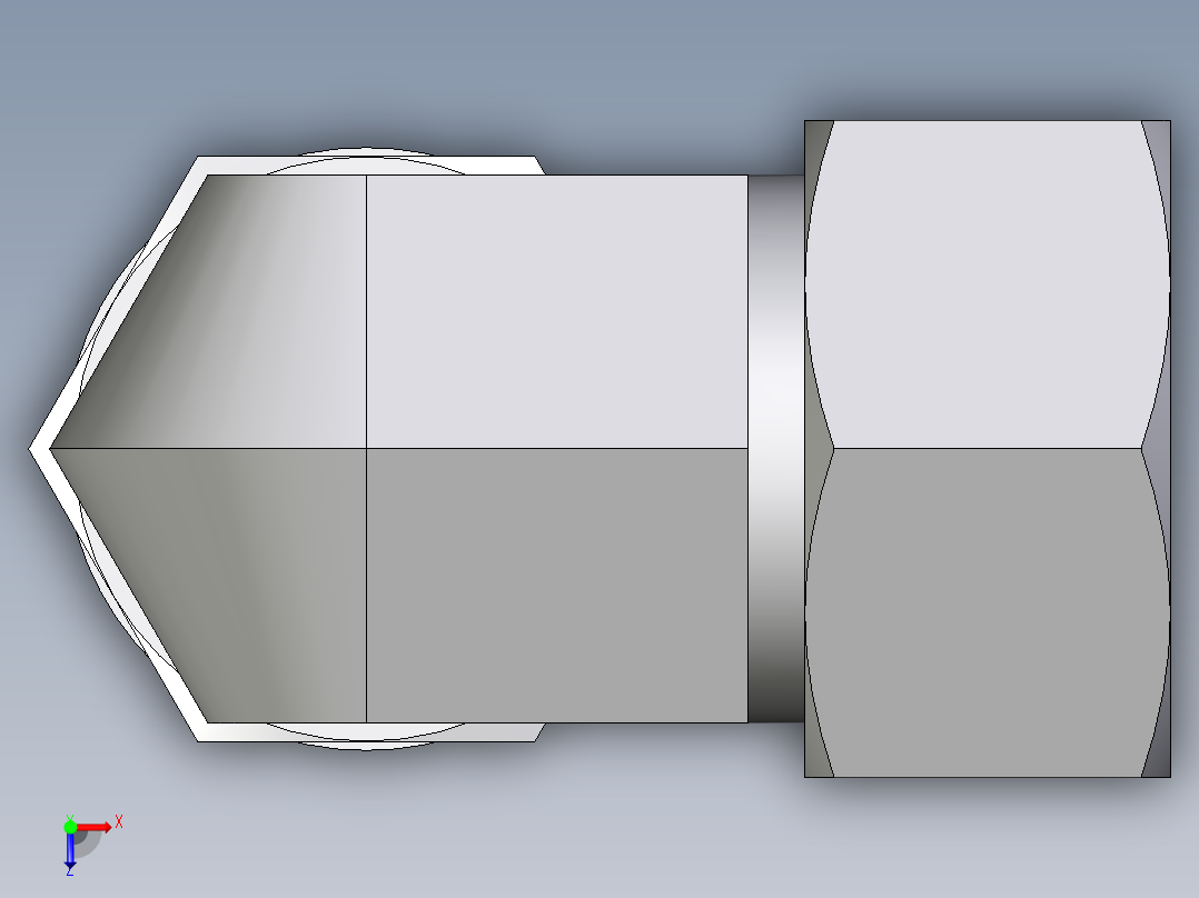 卡套式工业通用硬管接头EO_Adjustable_Locknut_elbow_WEE22ZLM27X2ORCF俯视图